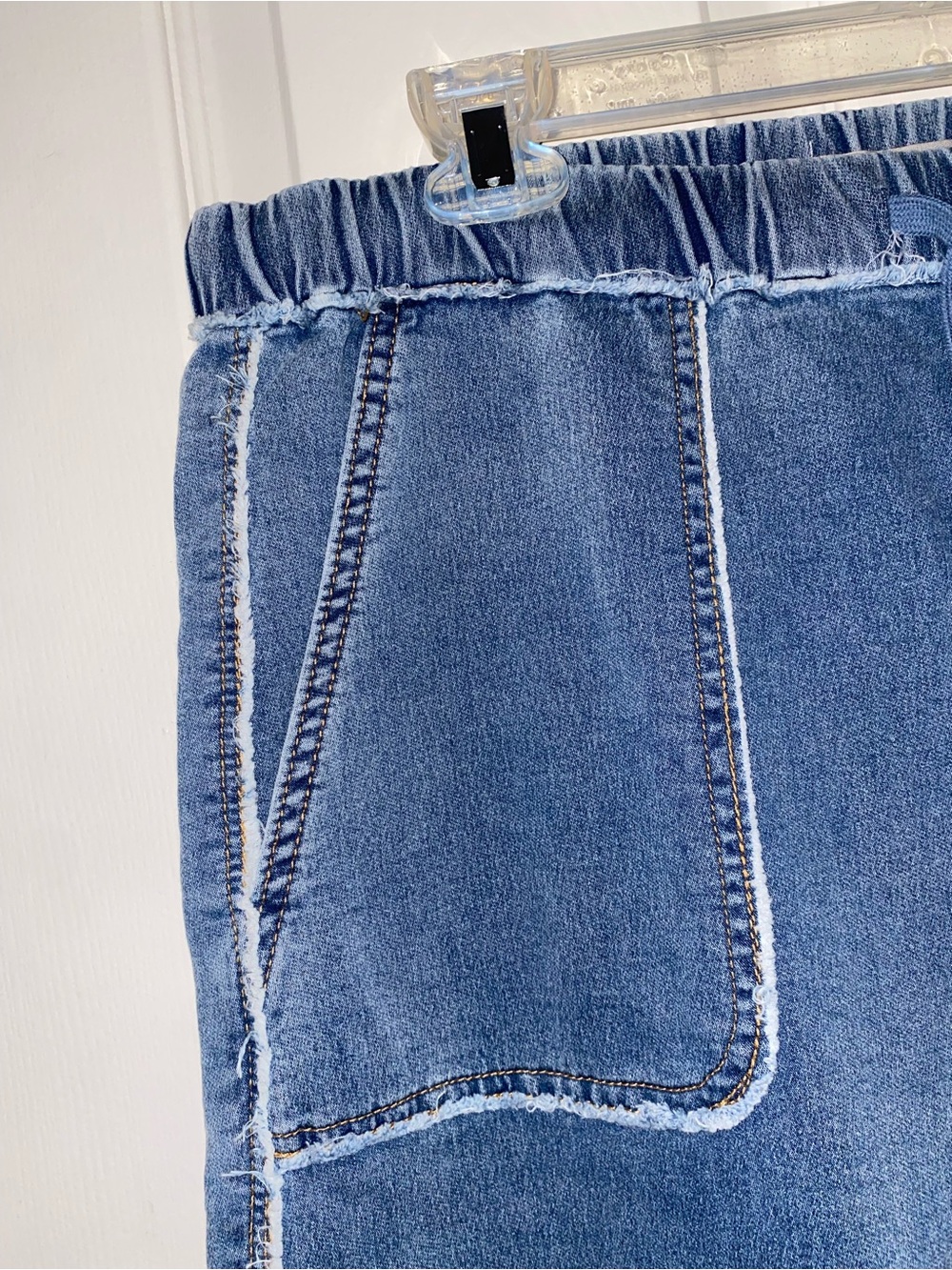 Tractr Medium Blue Mid-Rise Wide-Leg‎ Lounge Jeans - Picture 5 of 9
